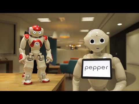Pepper robot&quot; and &quot;NAO robot&quot;, from &quot;SoftBank Robotics&quot;